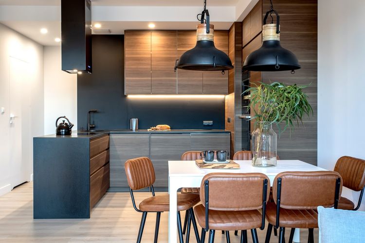 Projektowanie wnętrz - Kuchnia apartament Gdynia